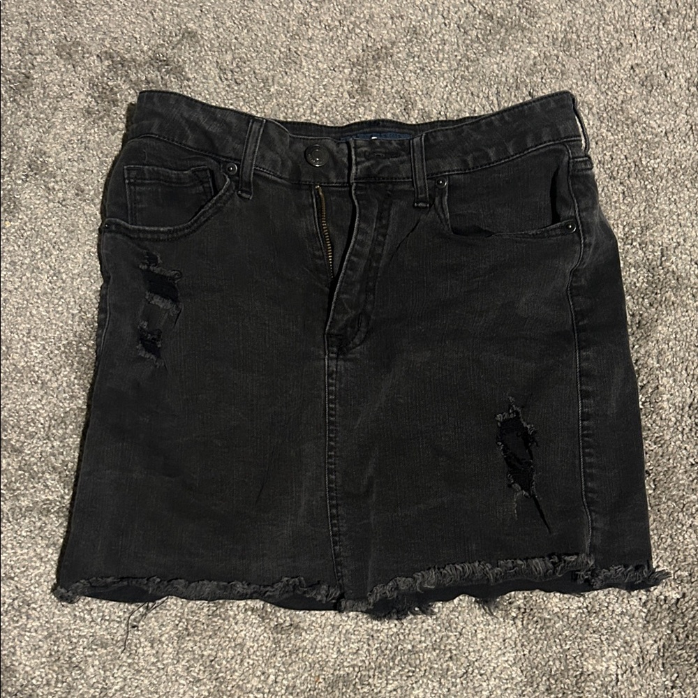 Aeropostale Black Distressed Mini Skirt